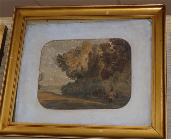 19th century, three watercolours, River landscapes, unsigned, largest 22 x 31cm